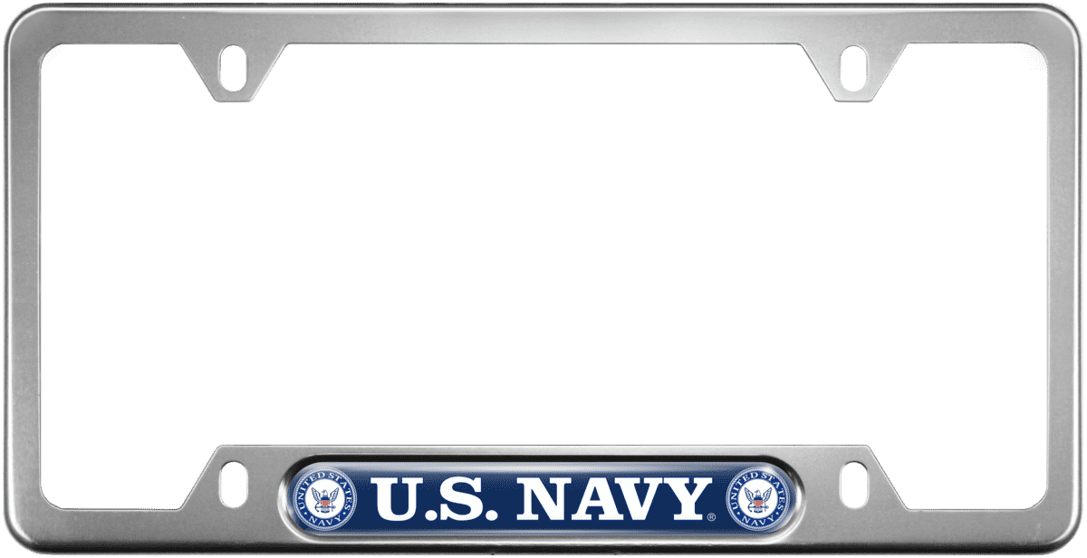 U.S. Navy - Anodized Aluminum Car License Plate Frame (WB)